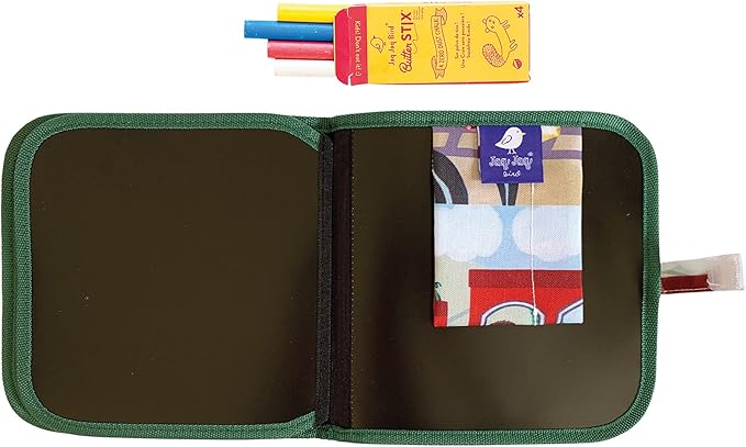 Jaq Jaq Bird Erasable Doodle Pad for Kids,Reusable Mess-Free Coloring and Toddlers Learning Toys-Chalkboard and Drawing Books-Includes 4 ButterSitx Chalks-Train