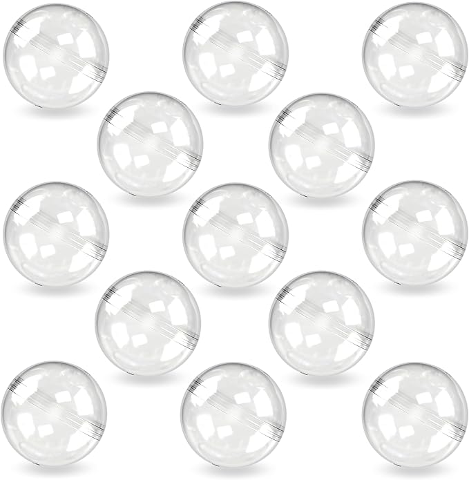 Capsule Vending Machine Round 50 pcs 1.26 inch - Gumball Machine Capsules Bulk Clear Container - Easter Basket Stuffers Birthday Gifts Pinata Stuffers DIY Craft Supplies - Clear Capsules Empty