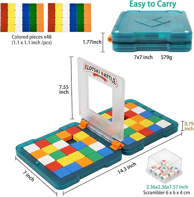 Race Game, Fast-Paced Brain Teaser Travel Board Games for Kids and Adults, Shape Matching Head to Head Super Slide Puzzle Game for Two Player, Magic Block for Family Game Night, Ages 6+