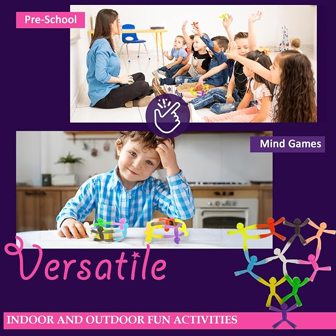 MAGMEN Upgraded Strenght Magnetic Travel Toys, Stretchy Magnetic Fun (Ages 3+) Pack of 10 Opaque