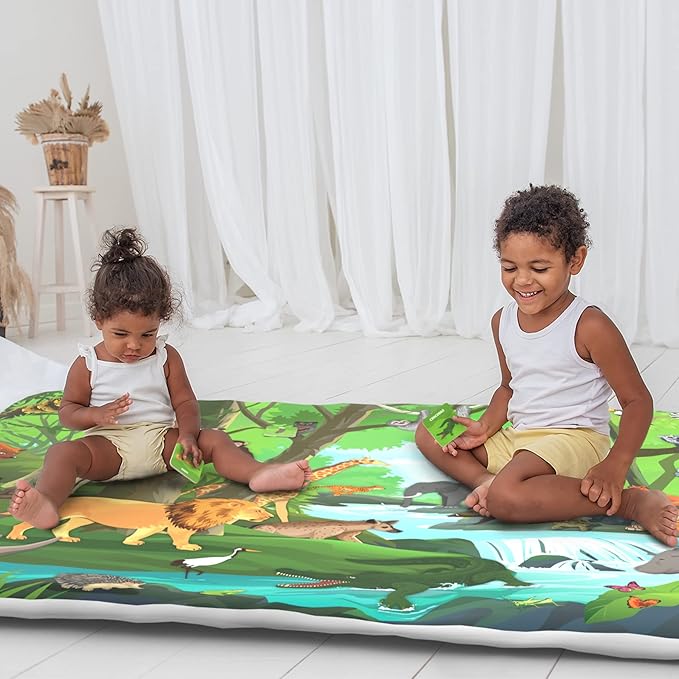 Skillmatics Play Mat & Floor Game - Found It Junior Animals, Large, Soft, Safe Mat for Toddlers and Preschoolers, for 18+ Months