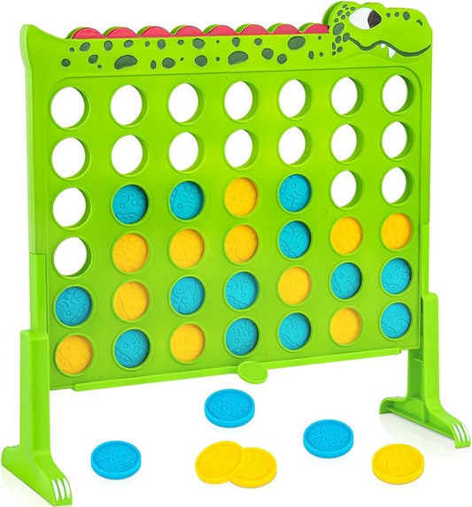 Aywewii Dinosaur Toys 4-in-a-Row Connect Games 1.1 FT Large Size Strategy Board Games Portable Collapsible Trave Games Toddler Gifts for Boys Girls Family Games for Kids and Adults Ages 3+