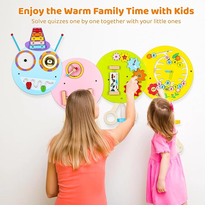 Busy Board caterpollar Caterpillar Activity Wall Panels, Children Kids Educational Wall Toy, Wall Sensory Preschool Toy with 8 Basic Activities Games, Toddler Room Decor