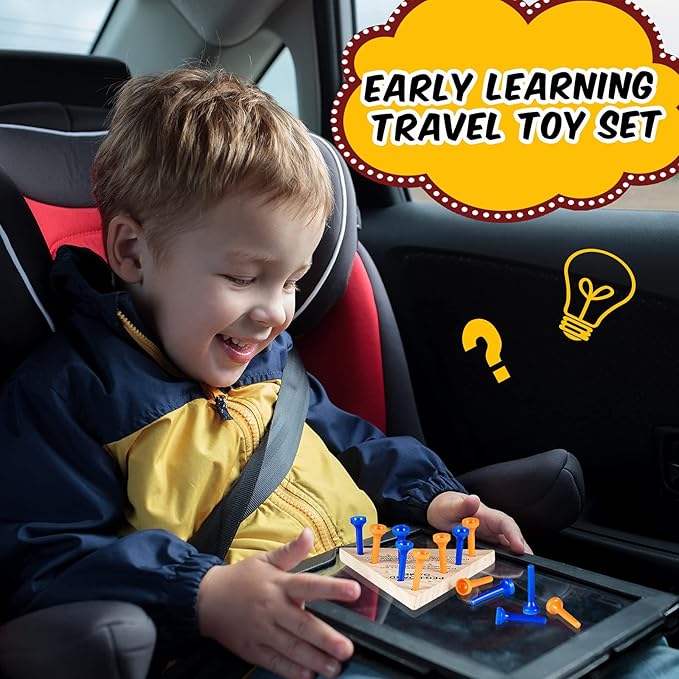 50 Pack Wooden Peg Games Bulk Triangle Wooden Board Games Triangle Game Wooden Triangle Board Games Family Travel Games Fun Triangle Puzzle Wooden Strategy Toy for Adults Teens