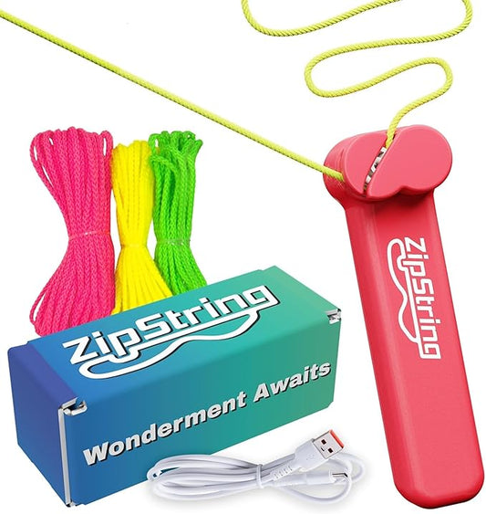 Original - As Seen on Shark Tank - Classic ZipString Rope Launcher Toy, Perfect for Kids & Adults - Fly a String Loop in The Air for Endless Tricks & Fun, Wonderment Awaits, Rock'it Red