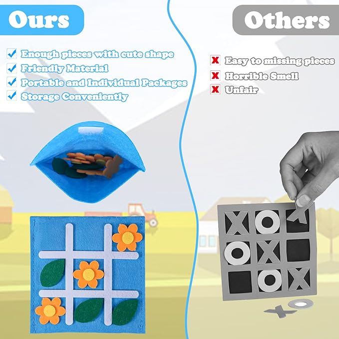 12 Pack Tic Tac Toe Mini Board Games Toys for Kids and Family, Birthday Party Favors Goodie Bag Stuffers for Kids, Bulk Gifts for Students