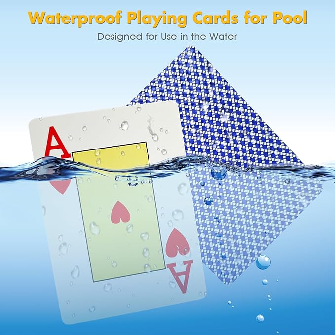 Octagonal Inflatable Game Table with Waterproof Playing Cards, Inflatable Pool Bar Games for Adults, Floating Portable Bar Table Tray for Hot Tub or Pool Beach Party