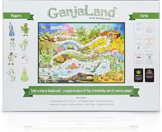 Ganjaland, The Epic Weed Game for Social Gatherings, Weed Board Games for Adults