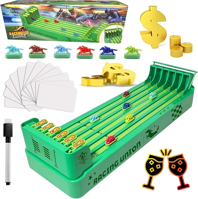 Derby Horse Racing Game Electric, Derby Dash Horse Race Game Electronic, 6-Horse Racing Table Games, Family and Adult Race Board Game Great for Parties