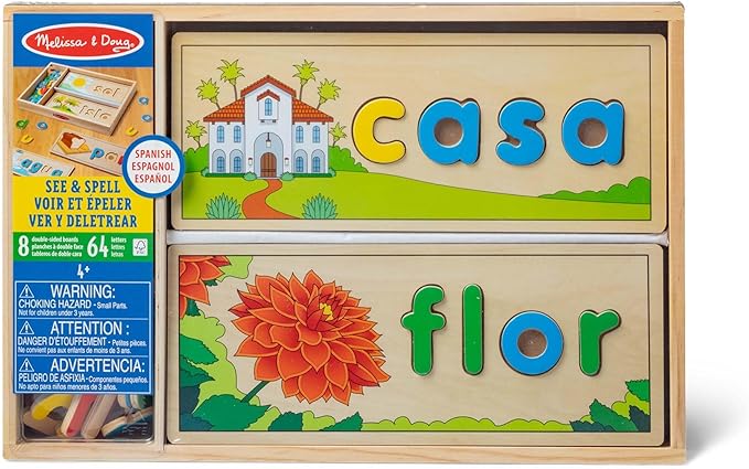 Melissa & Doug Spanish See & Spell Educational Language Learning Toy - FSC Certified