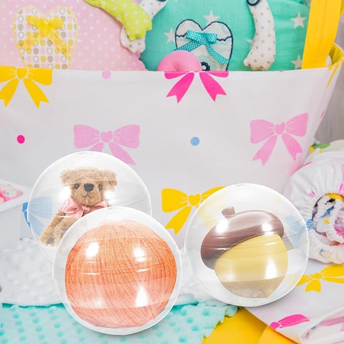 BESPORTBLE 50 Pcs Vending Machine Capsules, 1.75 Inch Small Empty Round Plastic Containers for Gumball Prizes and Party Favors