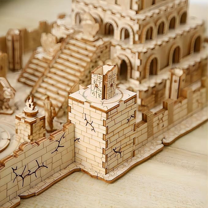 3D Wooden Puzzles The Ruins of The Ancient Temple Model Kits, Brainteaser and Puzzle for Christmas/Birthday,Gifts for Adults and Teens to Build Combination