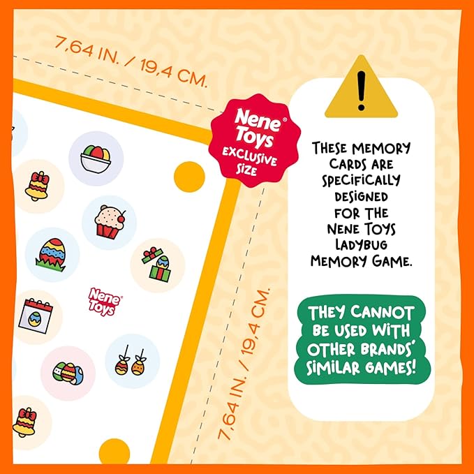 Nene Toys Festivities Memory Game Extension Set - 24 Additional Matching Cards for Christmas, Three Kings, Easter, Halloween, Carnival and More [Nene Toys Exclusive Size]