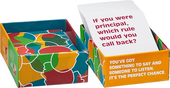 ChatterChance School: Conversation Card Games - Learning Educational Fun Game for Kids Teens Teacher Classroom for Elementary & Middle School - 80 Thought Provoking Cards - Therapy Supplies