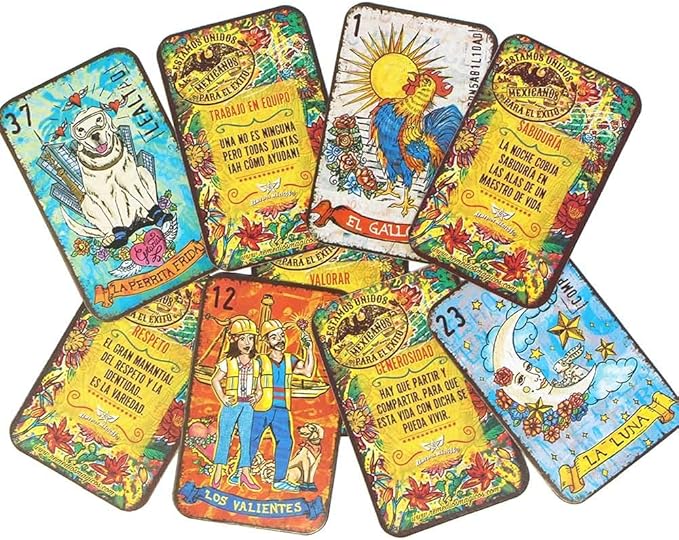 Deluxe Mexican Loteria as seen on Shark Tank México - Mexican Bingo Set - Funniest Way to Learn Values and Spanish (Lotería de Valores Mexicanos de Lujo)