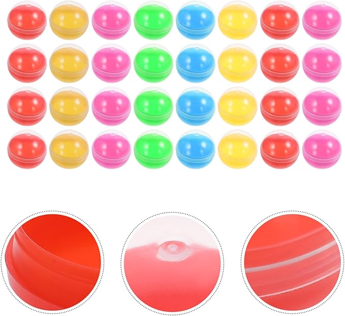 Vaguelly 50pcs Capsule Vending Translucent Round Fillable Bauble Sphere Empty Gumball Containers for Party Favors DIY Craft Supplies