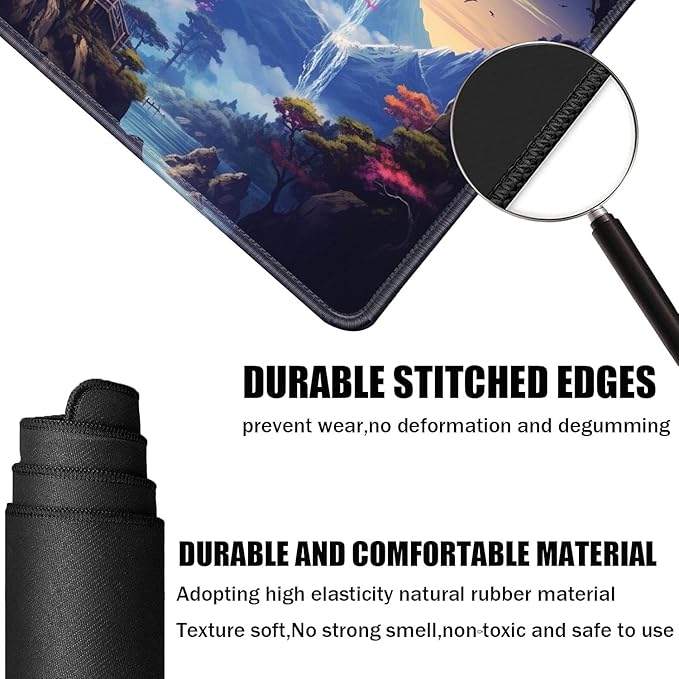 Board Game for TCG Playmat Table Mats Games Size 60X35 cm Mousepad Compatible for MTG RPG CCG Trading Card Game Play mats with 6 Dice (Playmat 150)