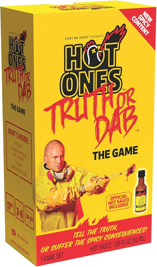 Wilder Games Hot Ones Truth or Dab The Game - Hot Sauce Included (Ages 17+)