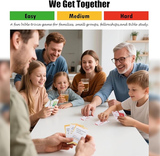 Bible Trivia Game 300 Cards, Perfect for Bible Study, Youth Groups and Church Gatherings, Fun Christian Trivia Game Cards for Adults and Family, A Great Christian Gift