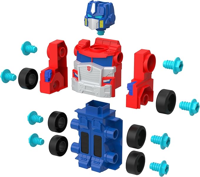 Transformers Optimus Prime Building Toys - STEM Toys Including Toy Electric Drill and AA Batteries - Transformers Toys - Robot Building Toys Ages 18 Months and Up
