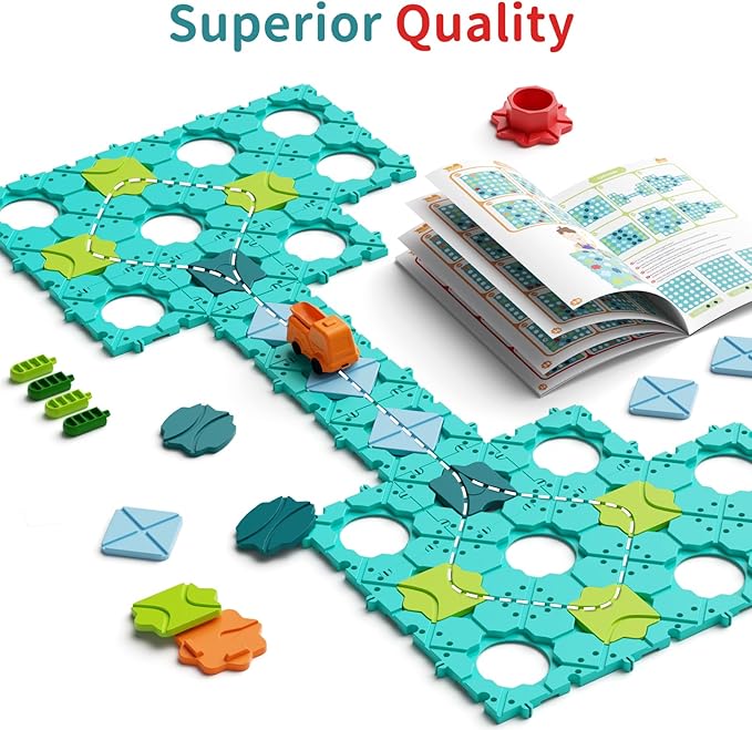 STEM Building Blocks with 200+ Challenges | Sensory Learning Kit for Preschool Classrooms | Creative Road Constructor Games Gift for Ages 3-8 Educational Toys