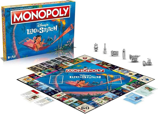 Winning Moves Disney Lilo and Stitch Monopoly Board Game, Embark on an Out of This World Journey with Lilo, Stitch, Nani, Jumba and Many More, Gift for Ages 8 Plus