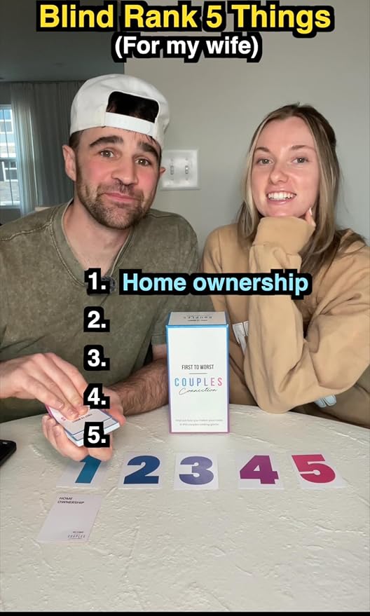 Couples Connection Party Game - The Game About How Your Mate Ranks Things - Adult Card Game for Partners, Husbands, Wives, Girlfriends, Boyfriends and Board Games Night with Your Group