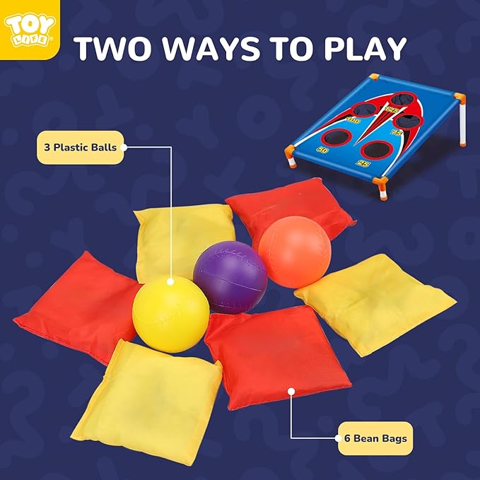 TOY Life Bean Bags Toss Carnival Game, Cornhole, Outdoor Toys for Kids Ages 4-8, Backyard Game Sports & Outdoor Play, Outside Toys for Ages 5-7, Family Lawn Yard Games Birthday Party, Gift for Boys
