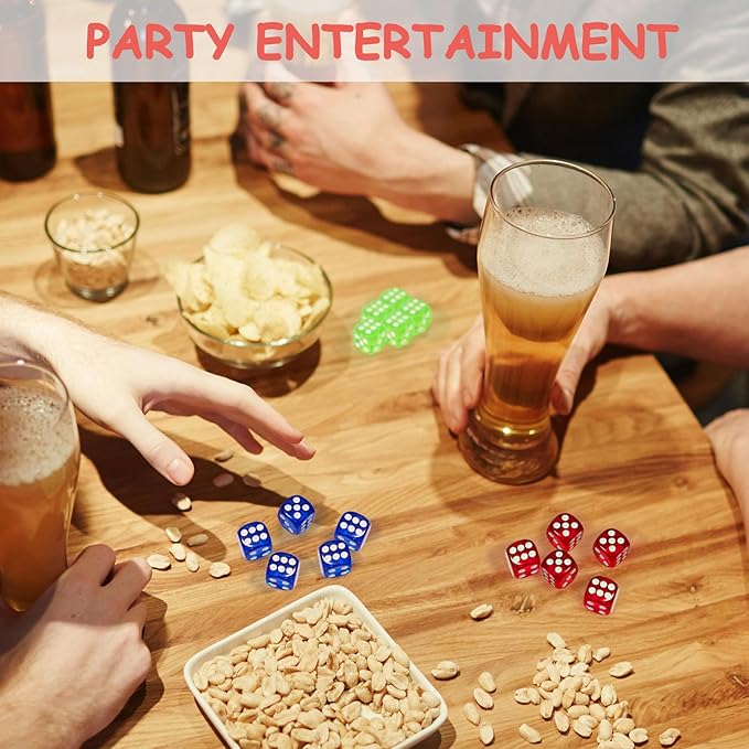 500 Pieces Colored Dice Bulk Set 14 MM 6 Sided Standard Dices for Classroom Teaching Board Game Playing and Rolling, 10 Colors