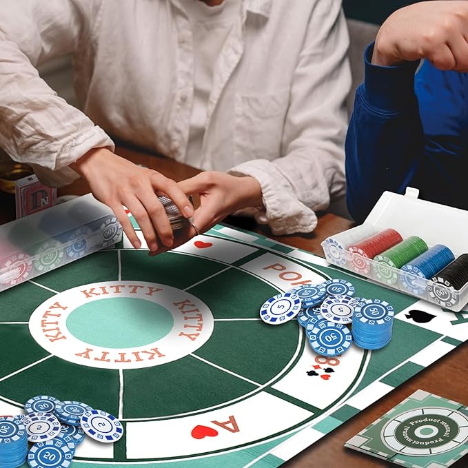 Michigan Rummy Play Mat,27.6" x 27.6", 2-9 Players, Tripoley Game Foldable Felt Mat,Classic Family Casino Games of Bets and Bluffs,The Perfect Blend of Rummy and Poker（Only Game Mats）