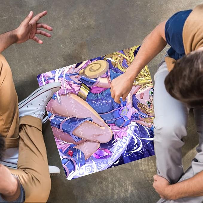 Card Rubber Mat - 2 Player, Square playmat for Gamer 60x60cm/23.6x23.6inch