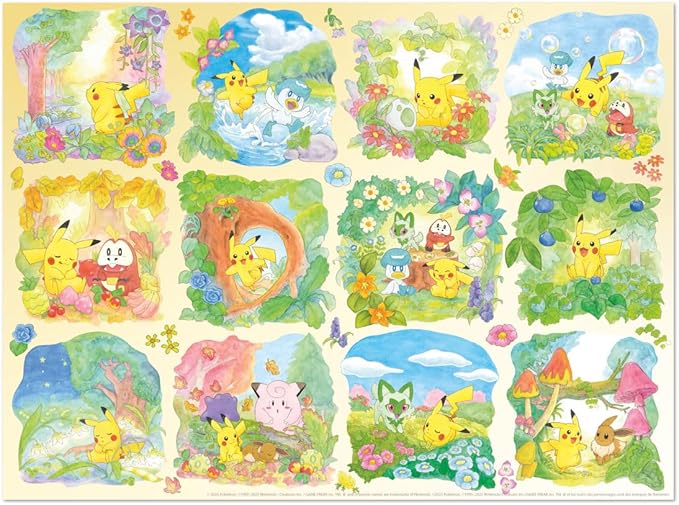 Buffalo Games - Sapphire Select - Pokemon - Scenic Pokemon - 1000 Piece Jigsaw Puzzle – Challenging & Fun – Blue Core Puzzle Board – Giftable Display Box - Full Size Poster Included