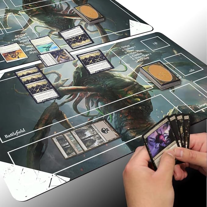 Board Game MTG Playmat Games Size 60X35 cm CCG Compatible for TCG RPG CCG Play mats (Sliver-Hivelord-Zone)