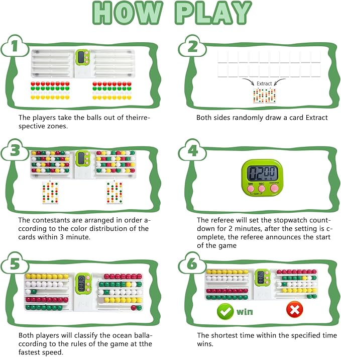 Ball Sorting Toy - Color Ball Return Game for Adults and Kids, with Timer for Family, Office, School