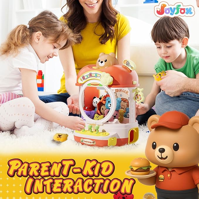 Claw Machine for Kids, Cute Vending Machine for Age 5+, Bear Fun Toy with Prizes Plush and Capsule Inside for Girls, Birthday Party Gifts Provides Hours of Fun for Kids