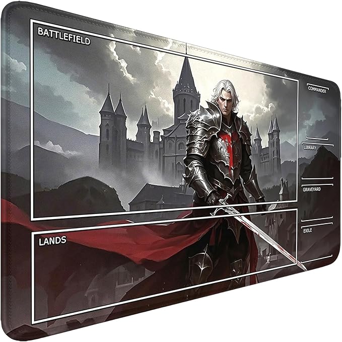 MTG Playmat- Stitched Edges Forest TCG Playmat-Non-Slip Landscape Play Mat Smooth Surface Rubber Base Board Game Mousepad 24x14 inches for Trading Card Game Playing with Storage Bags