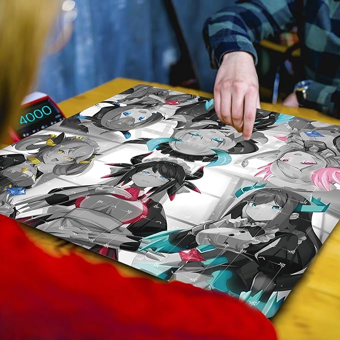 Card Rubber Mat - 2 Player, Square playmat for Gamer 60x60cm/23.6x23.6inch