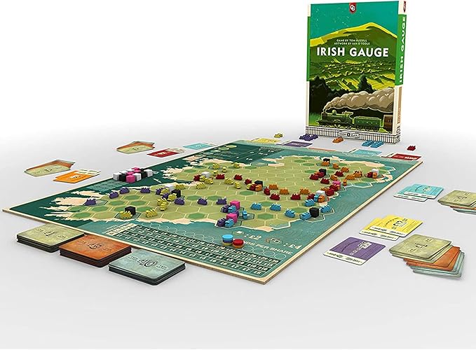 Irish Gauge, Strategy Board Game, Game of Building Railroads Across Ireland, 60 Minute Play Time, 3 to 5 Players, Ages 15 and Up