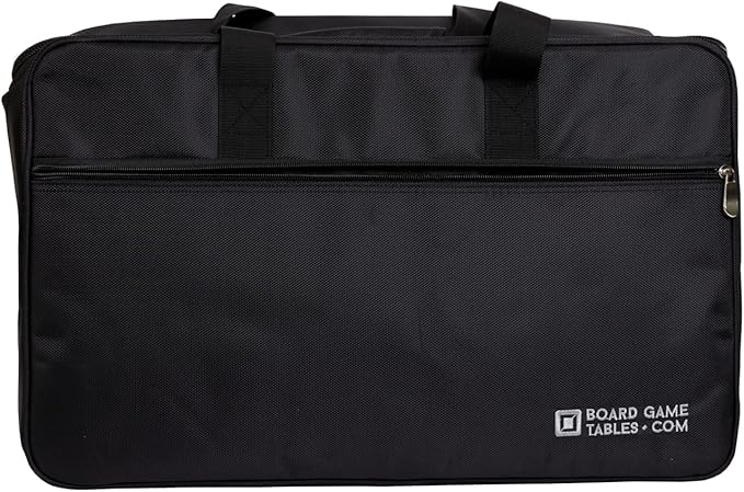 Board Game Bag - Fits 7 Standard Boxes - Carry With Backpack/Shoulder Strap/Luggage Slip - Padded For Protection - Duffle Bag For Travel Or Game Night - Pocket For DND Accessories (Carbon Fiber Black)