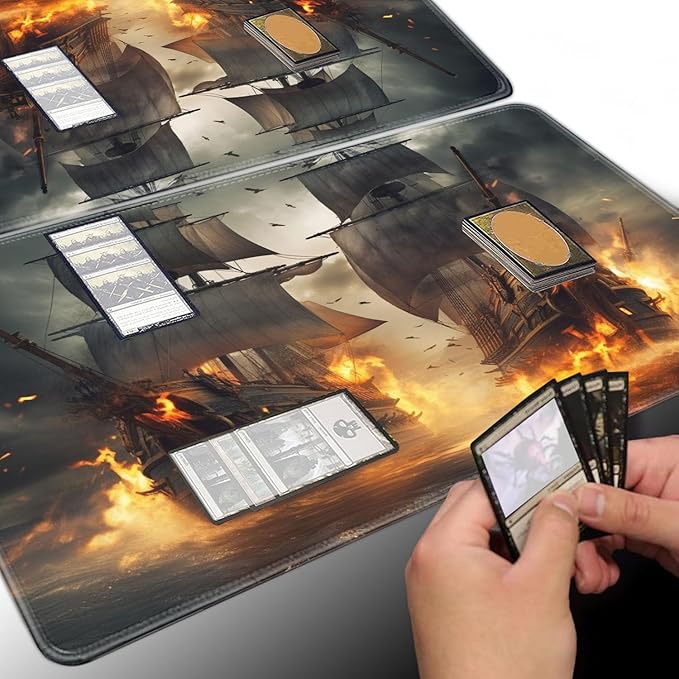 Board Game for TCG Playmat Table Mats Games Size 60X35 cm Mousepad Compatible for MTG RPG CCG Trading Card Game Play mats with 6 Dice (Playmat 147)