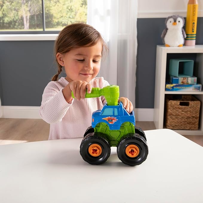 Monster Truck - 2-in-1 Building Toys with Hand Ratchet for Take Apart Play - Toddler STEM Building Set - Construction Toy for Ages 18 Months and Up