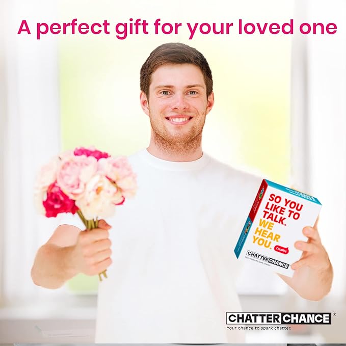 ChatterChance Couples: Conversation Card Games - Only Appropriate Questions - 80 Thought Provoking Fun Question Game Cards for Date Night, Valentines, Gifts for Couple - Perfect