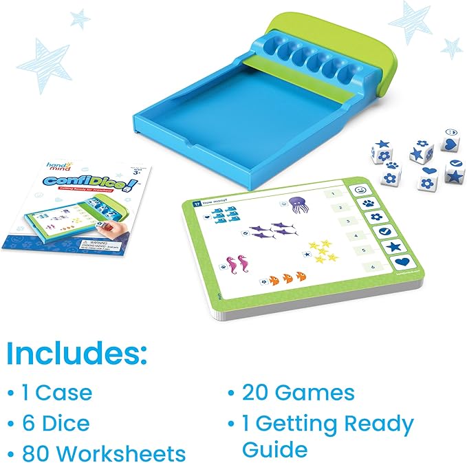 hand2mind ConfiDice! Kindergarten Prep, Learning Games for Toddlers, Math and Reading Activities
