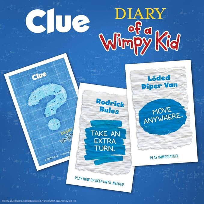 CLUE: Diary of a Wimpy Kid | Solve The Mystery in This Officially-Licensed Collectible Clue Game Featuring Characters & Locations from The Popular Book Series Diary of a Wimpy Kid