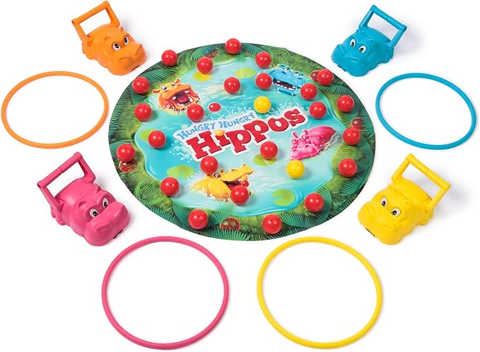 Spin Master Games, Hungry Hungry Hippos Giant Edition, Family Game for Indoor & Outdoor Fun with Oversized Board, Preschool Activity, Family & Kids, 2-4 Players, Ages 4 & Up