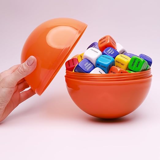 Big Claw Machine Capsules Orange Plastic Sphere Party Favor Containers Round 5 pcs 6.3 inch Jumbo Plastic Christmas Ornaments Extra Large Candy Gift Box Empty Craft Party Supplies Vending Capsules