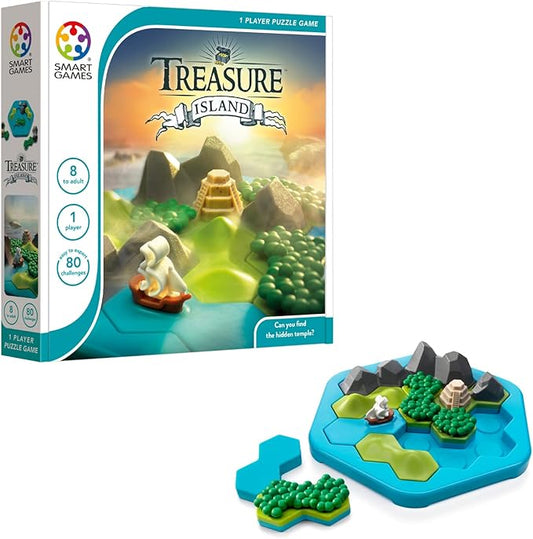SmartGames Treasure Island Deduction Games Featuring 80 Challenges for Ages 8 - Adult