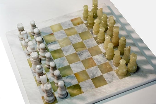 11-Inch Marble Chess Set – Handcrafted Luxury Board Game for Home & Office Décor – Unique Gift Idea for Chess Lovers – Premium Quality, Classic Design, Suitable for Decor