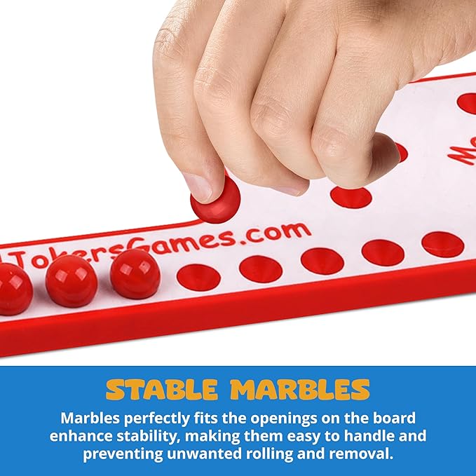 Marbles & Jokers Board Game - 2-8 Players, Fun, Compact, Portable & Durable, Easy to Learn, Color-Coded Boards, Convenient Storage, Perfect for Travel, Holiday Party & Family Game Nights