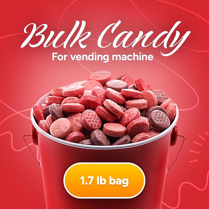 Razzles Candy Gum - 1.7LB Bag of Original Fruit-Flavored Bubble Gum - Vending Machine Refill Bulk Chewing Gum for Kids & Adults